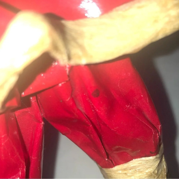 Vintage Paper Mache Santa Sack Bell Wooden Base 14.5” Tall - Picture 9 of 14